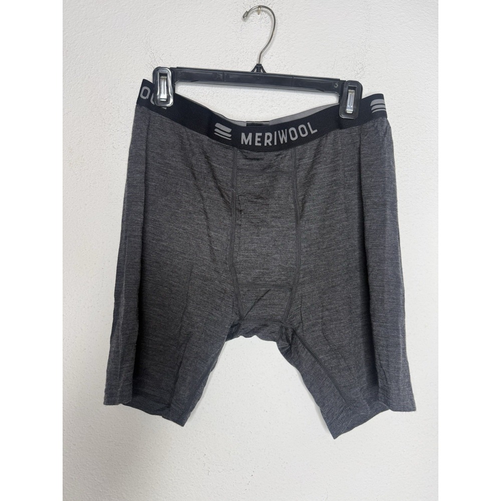 NWOT Meriwool Men's Merino Boxer Brief Grey Size L Outdoors Base Layer Casual